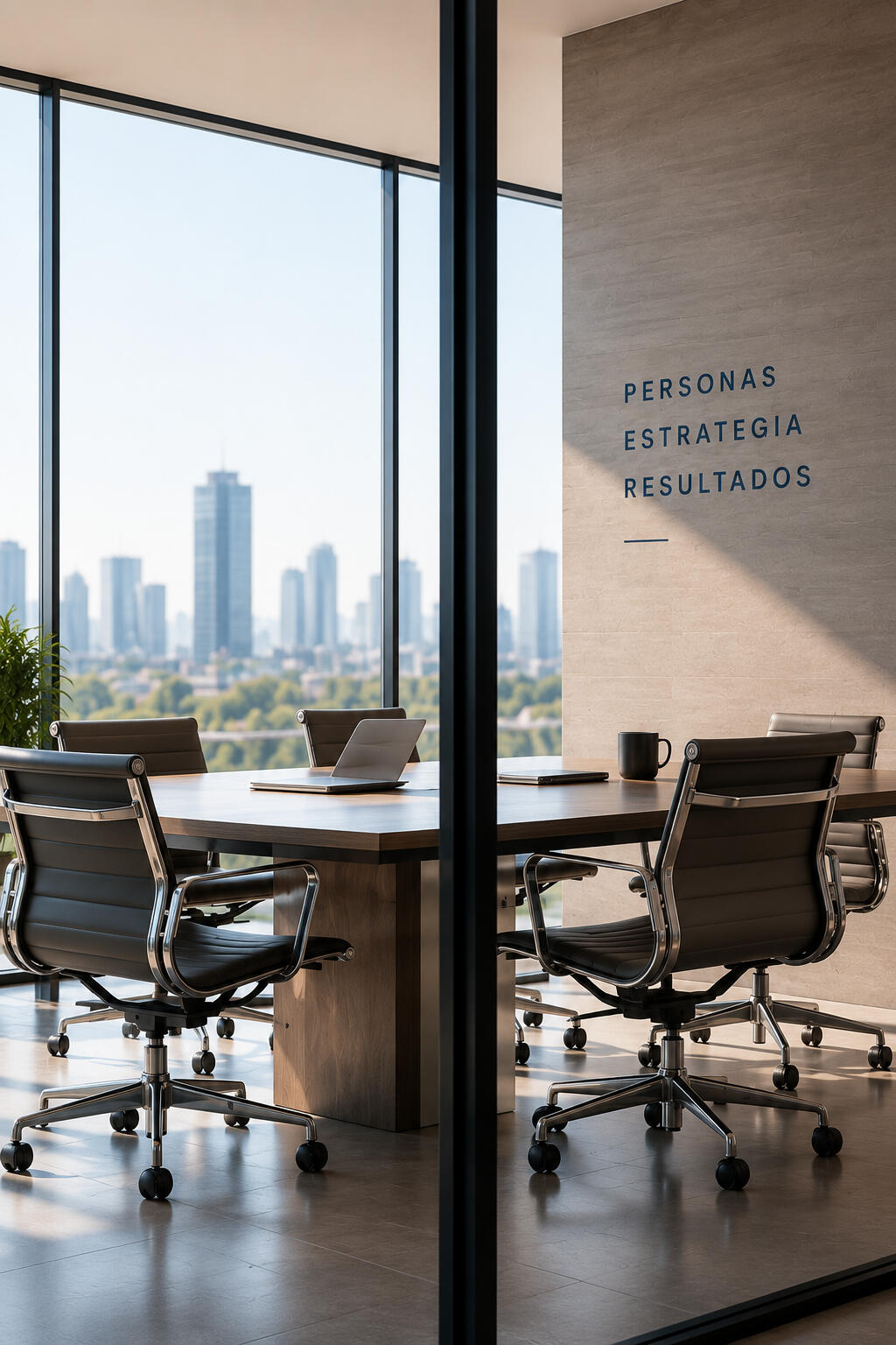 Reunión de trabajo en una oficina corporativa